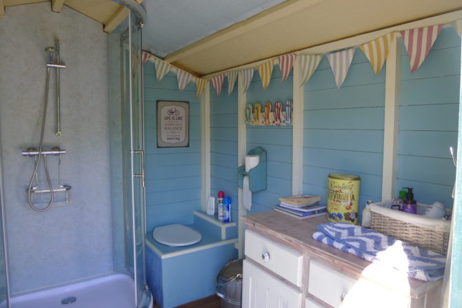 Bathroom Hut Shower and Toilet